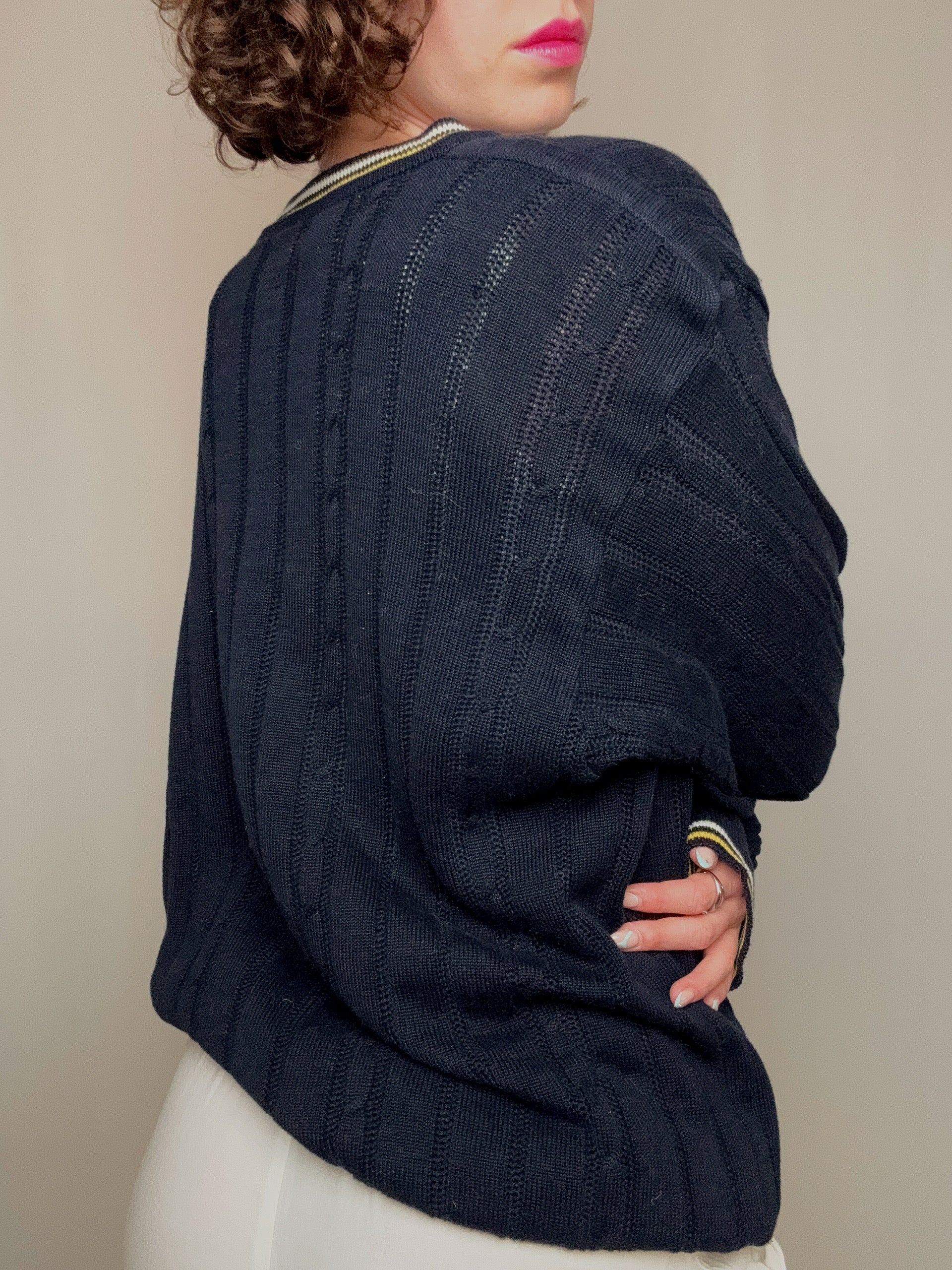 cardigan cricket marine L vintage