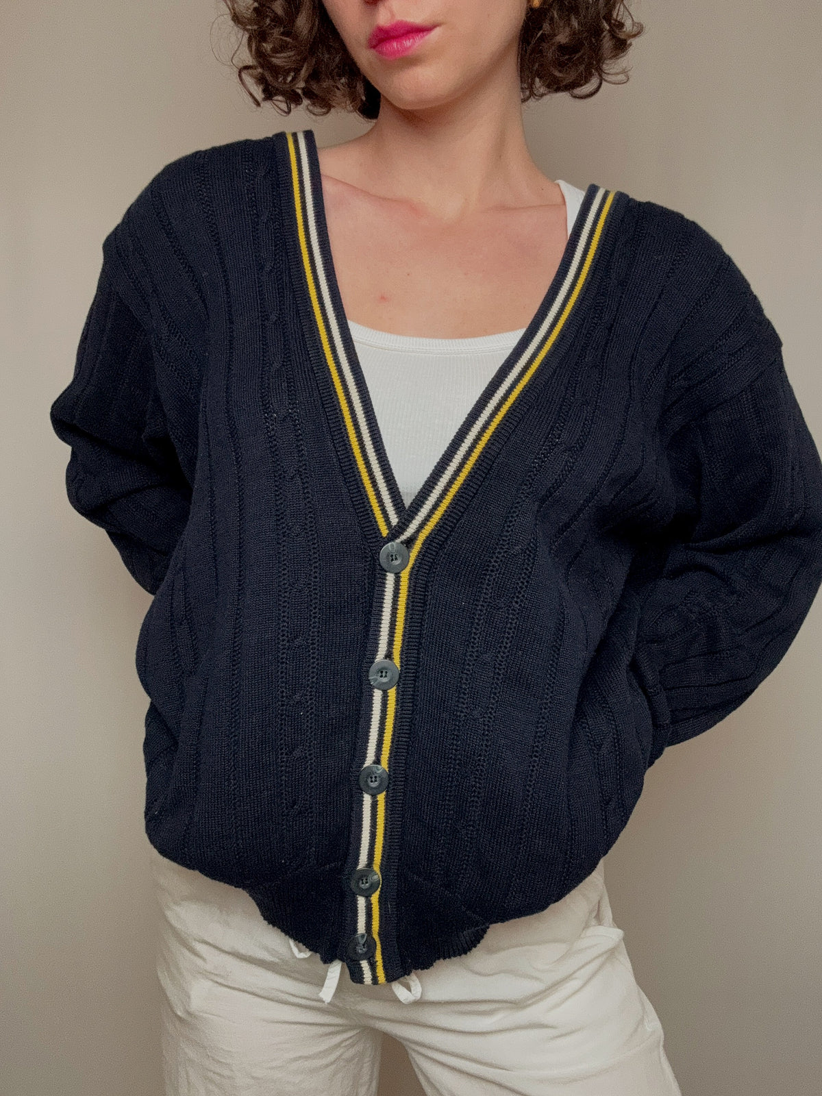 cardigan cricket marine L vintage