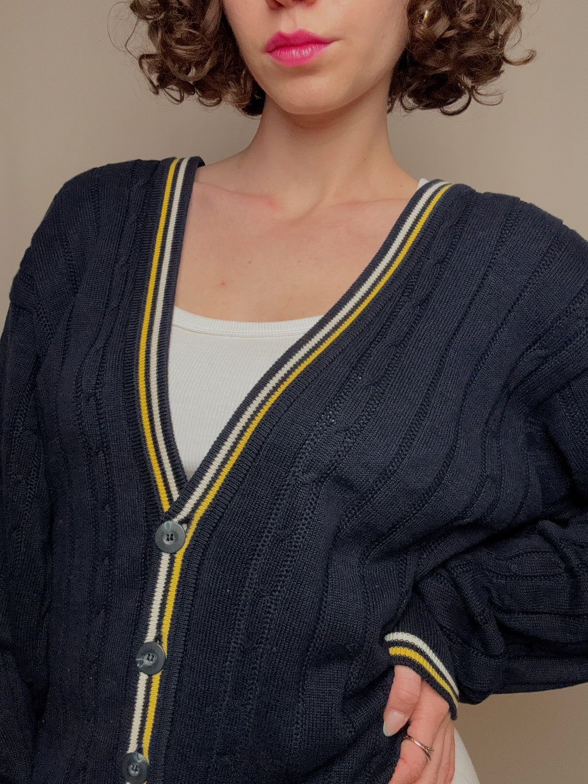 cardigan cricket marine L vintage