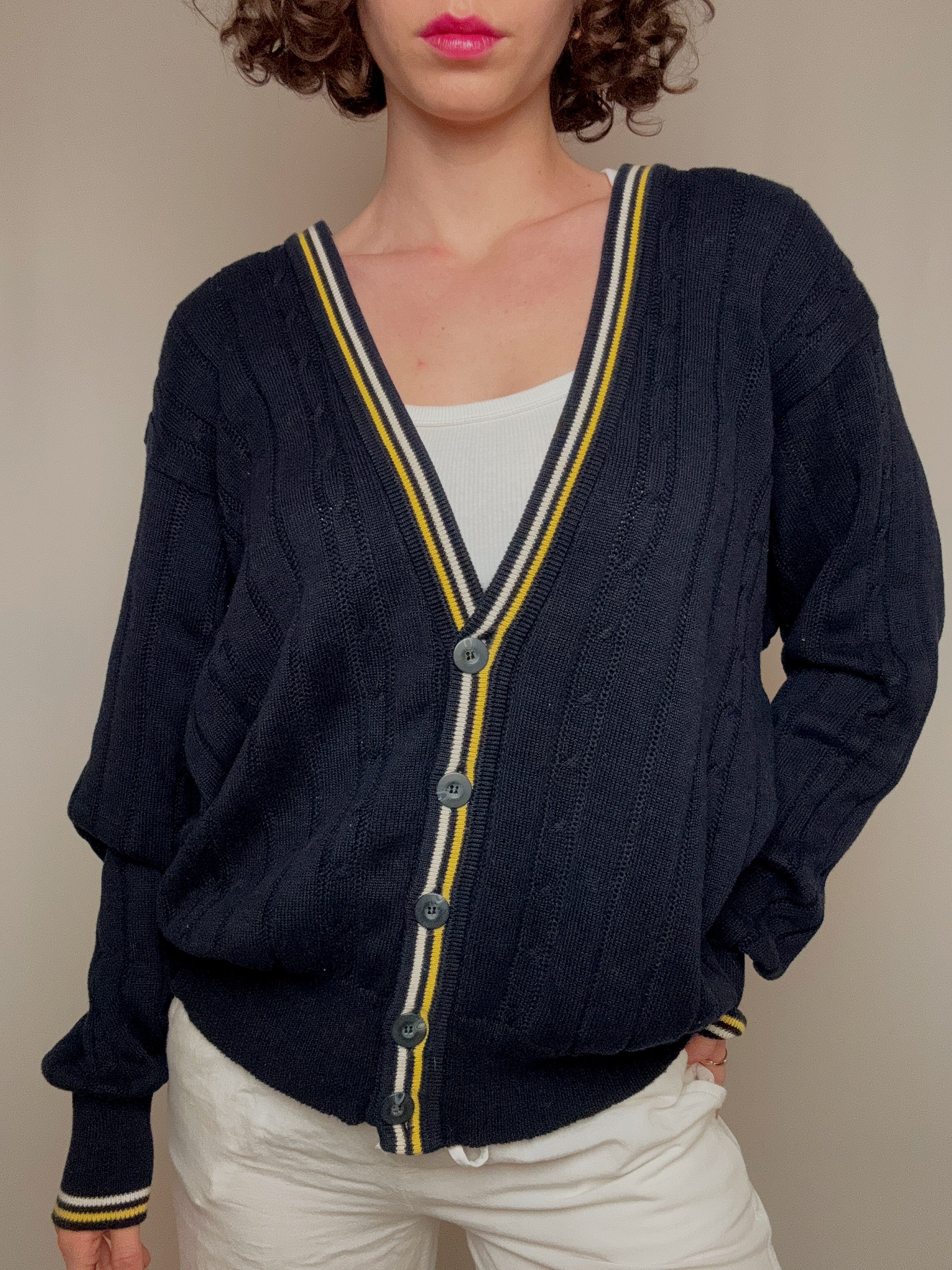 cardigan cricket marine L vintage