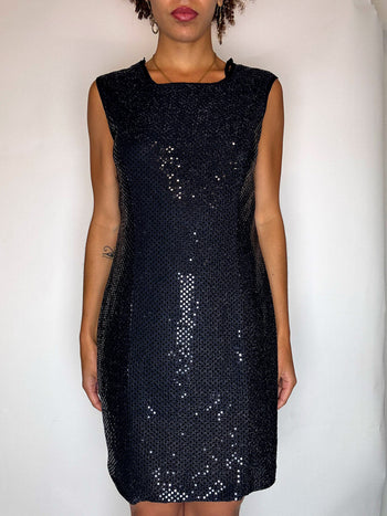 Robe à sequins noire M vintage
