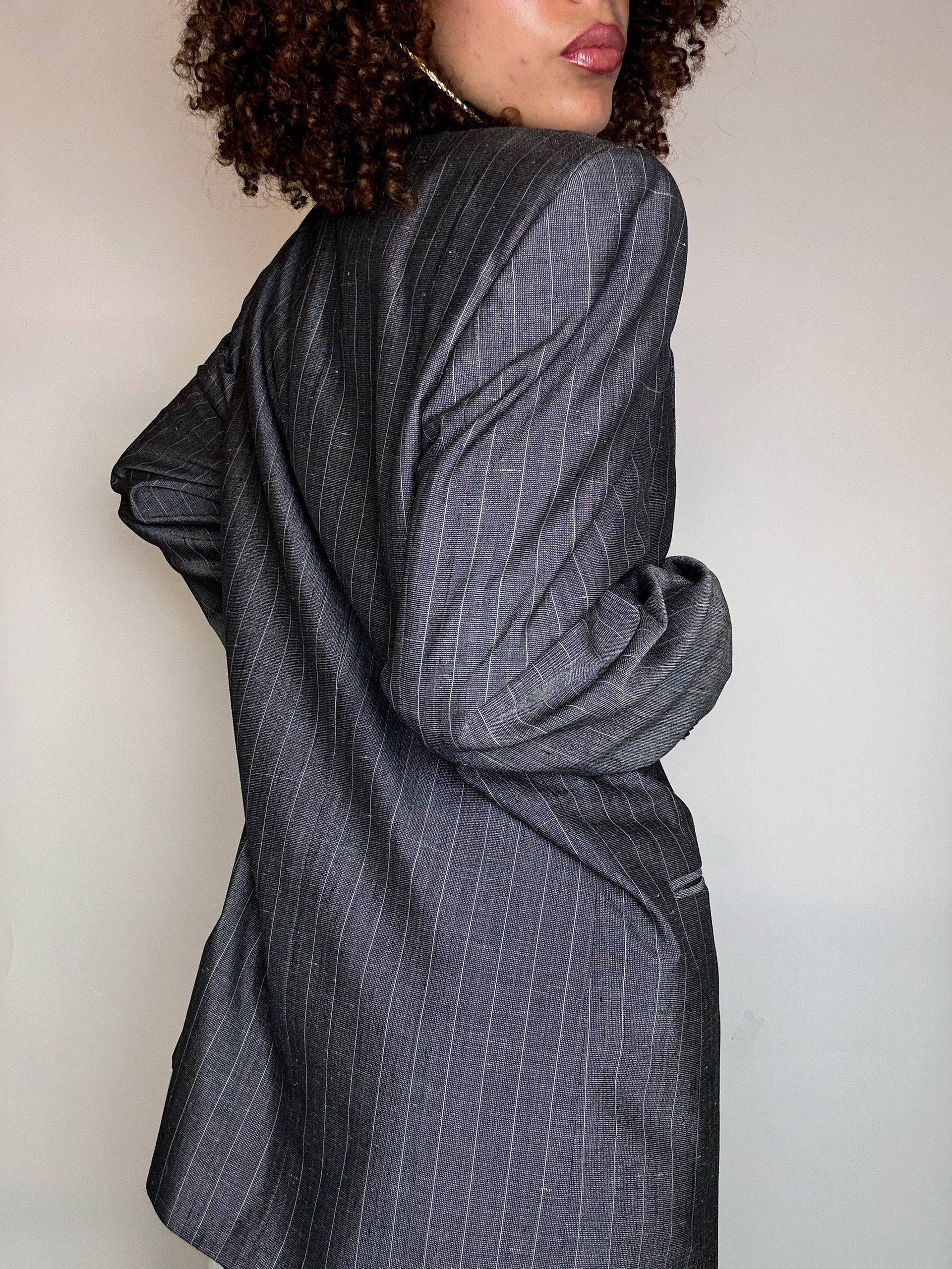 Blazer en laine gris L/XL vintage