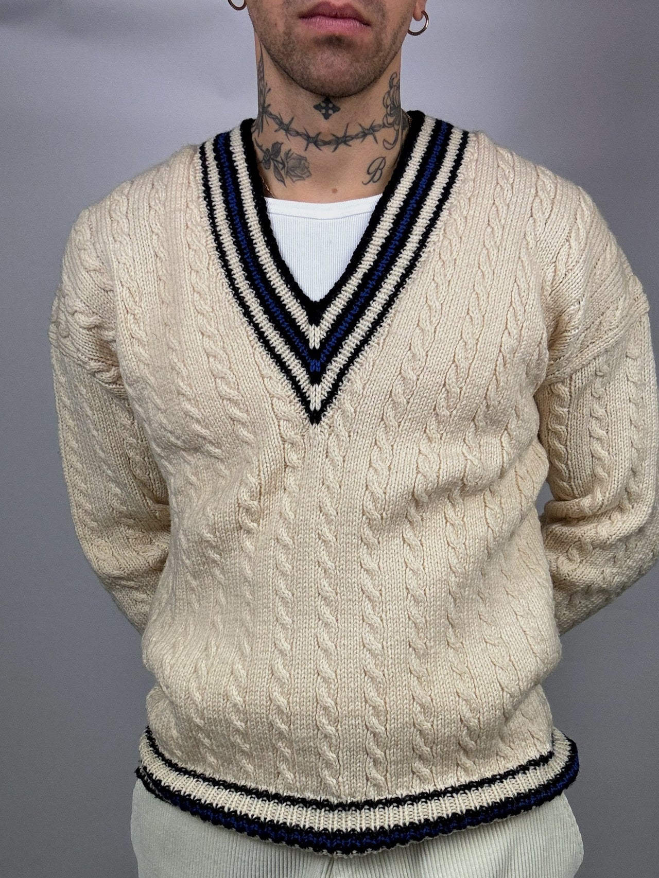 Pull cricket beige M/L vintage