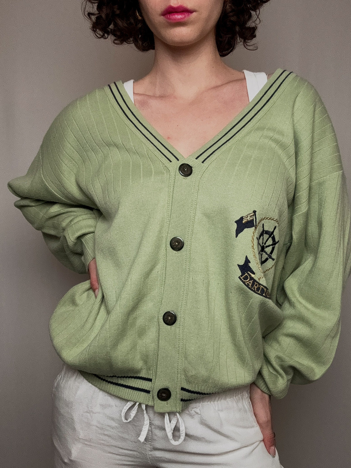 green vintage XL cardigan
