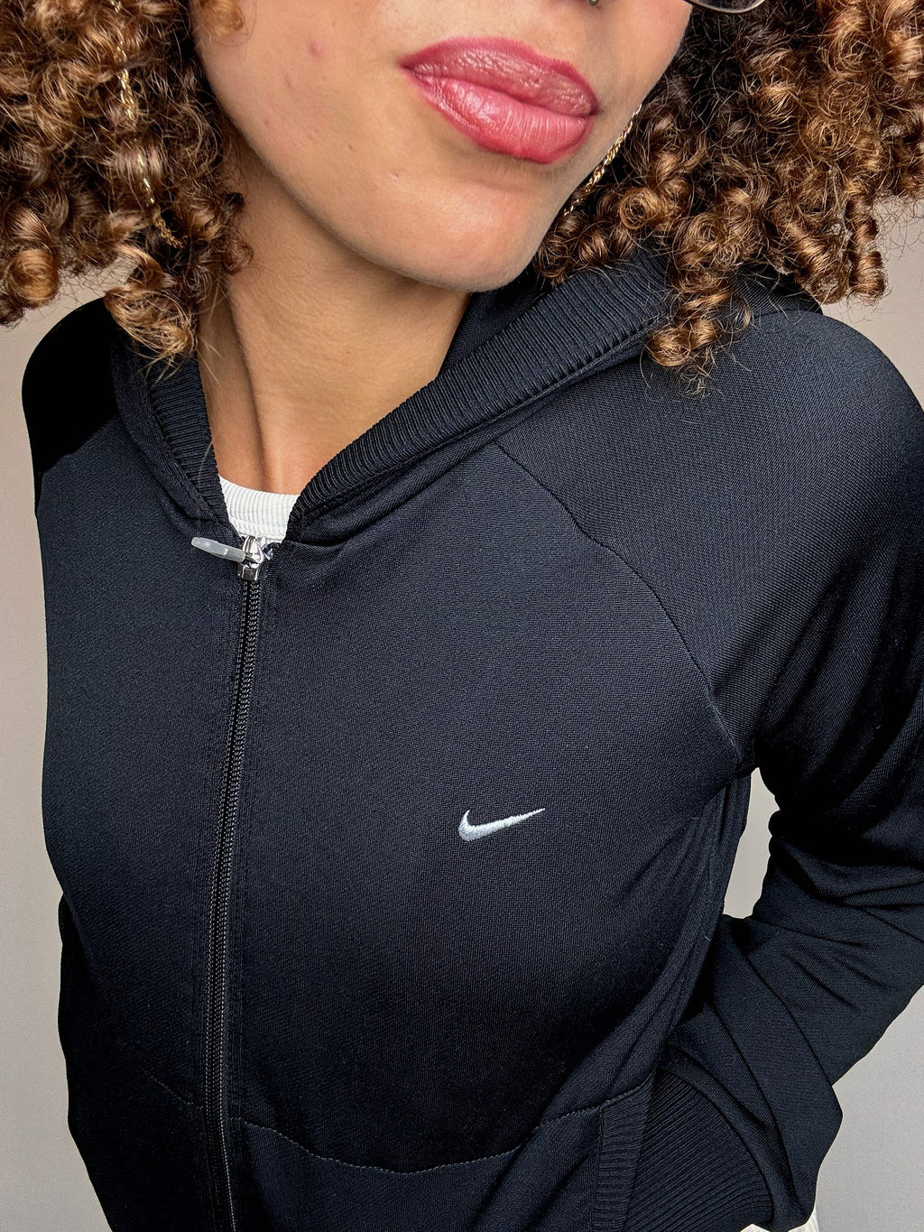 ADIDAS L Vintage schwarze Sportjacke