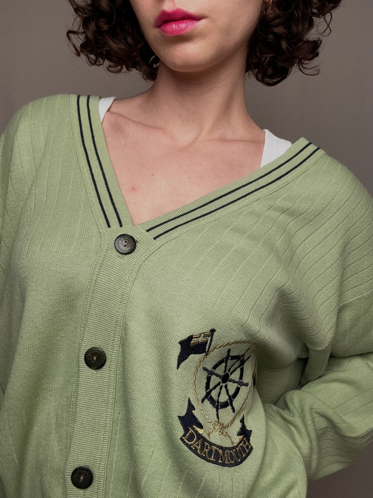 green vintage XL cardigan