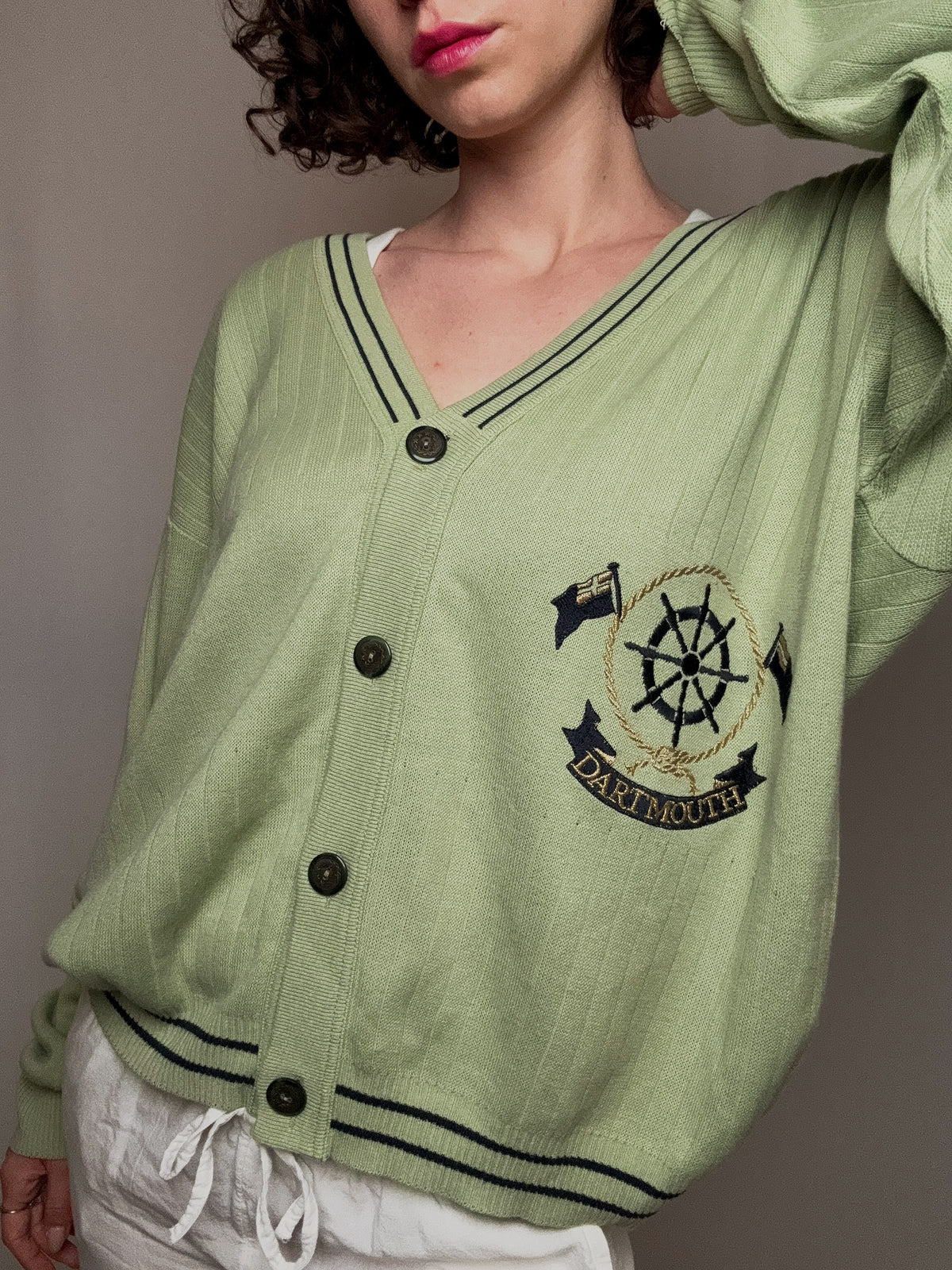 green vintage XL cardigan