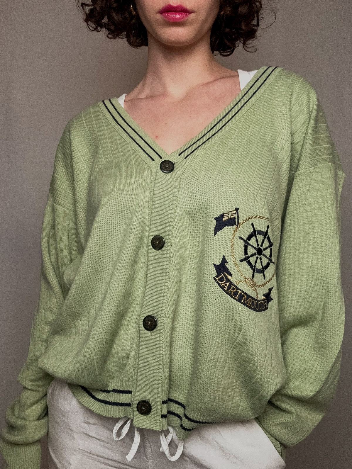 green vintage XL cardigan