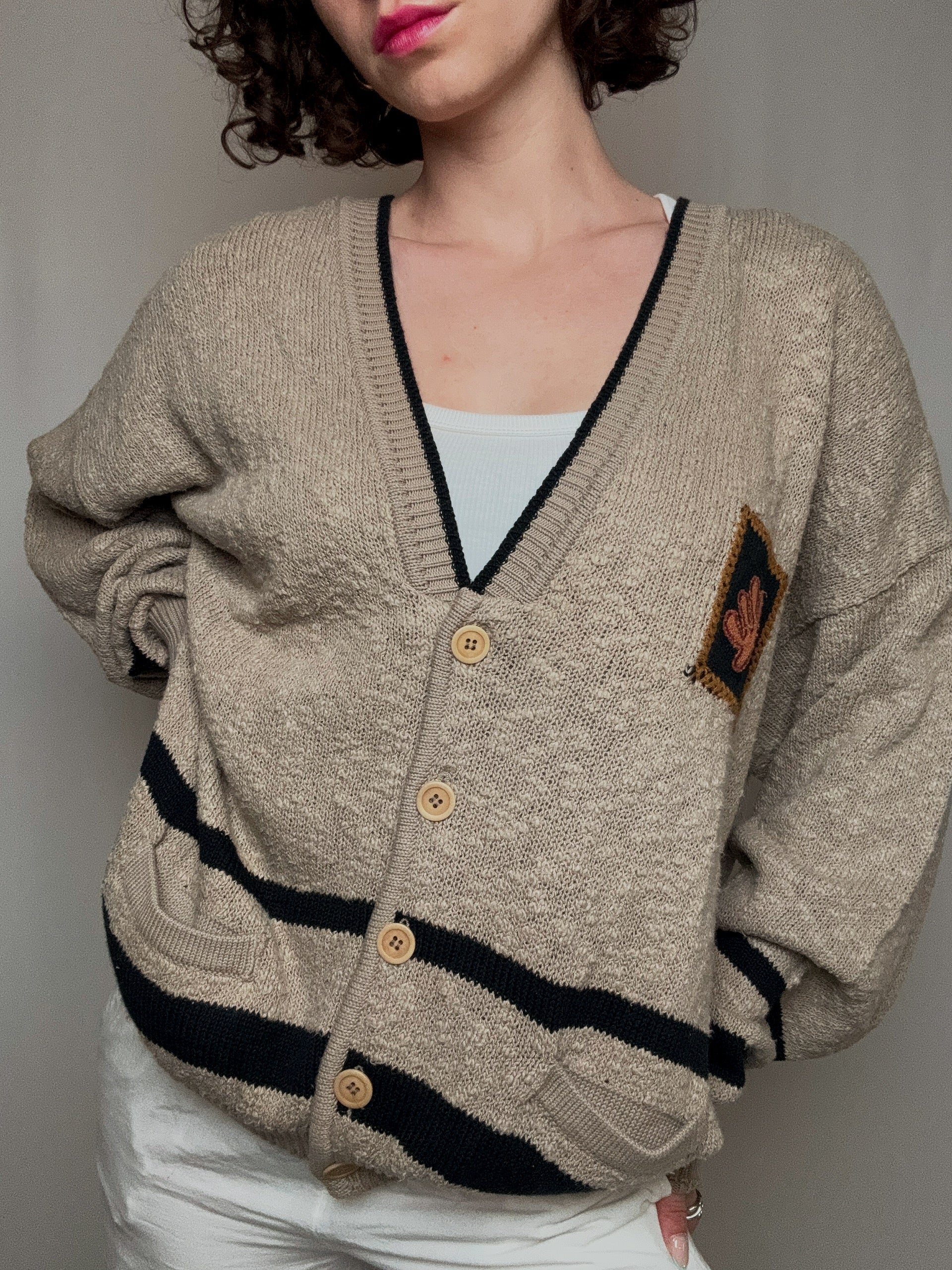 cardigan beige L vintage