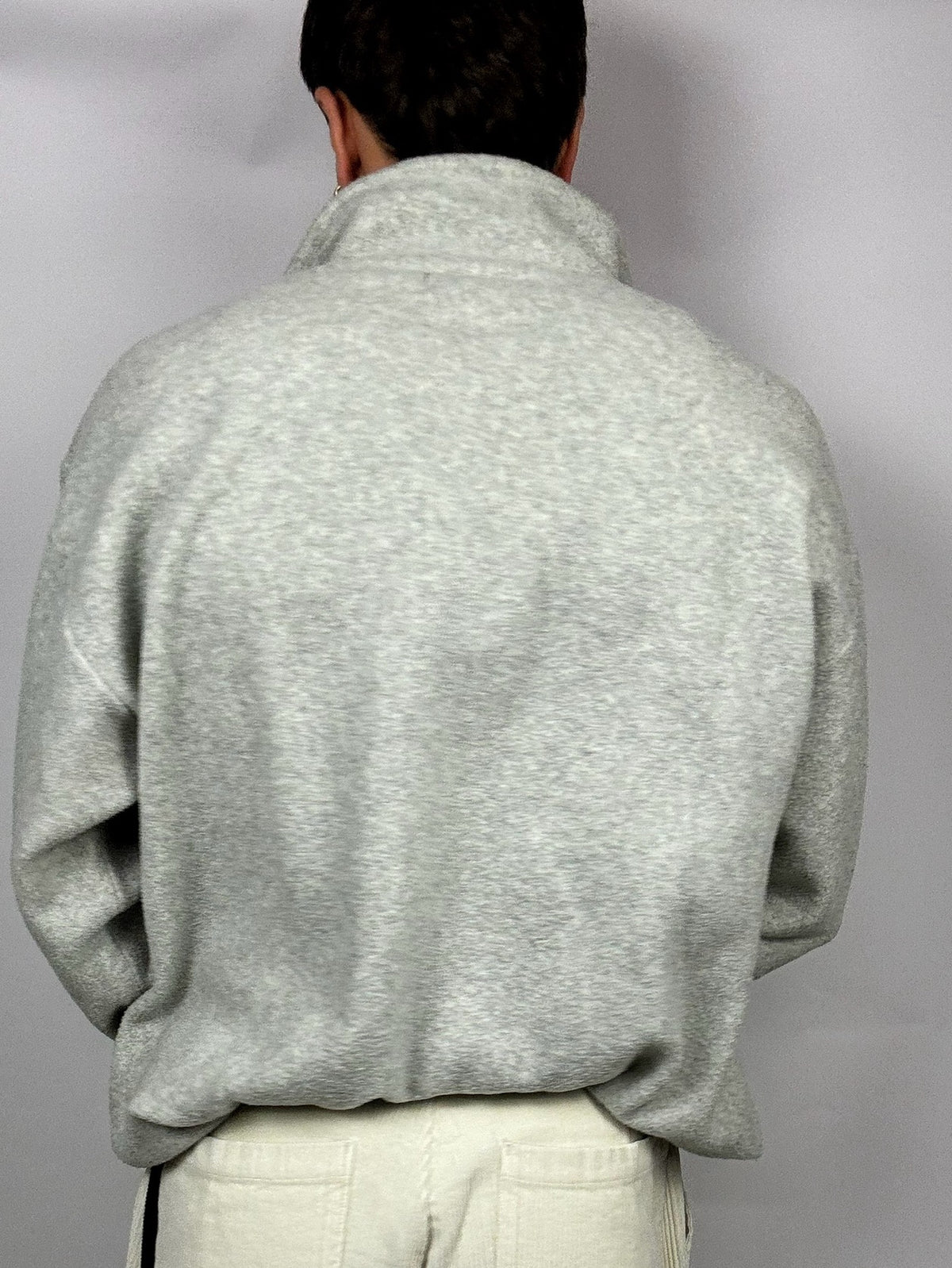 Vintage L/XL zip-neck grey fleece