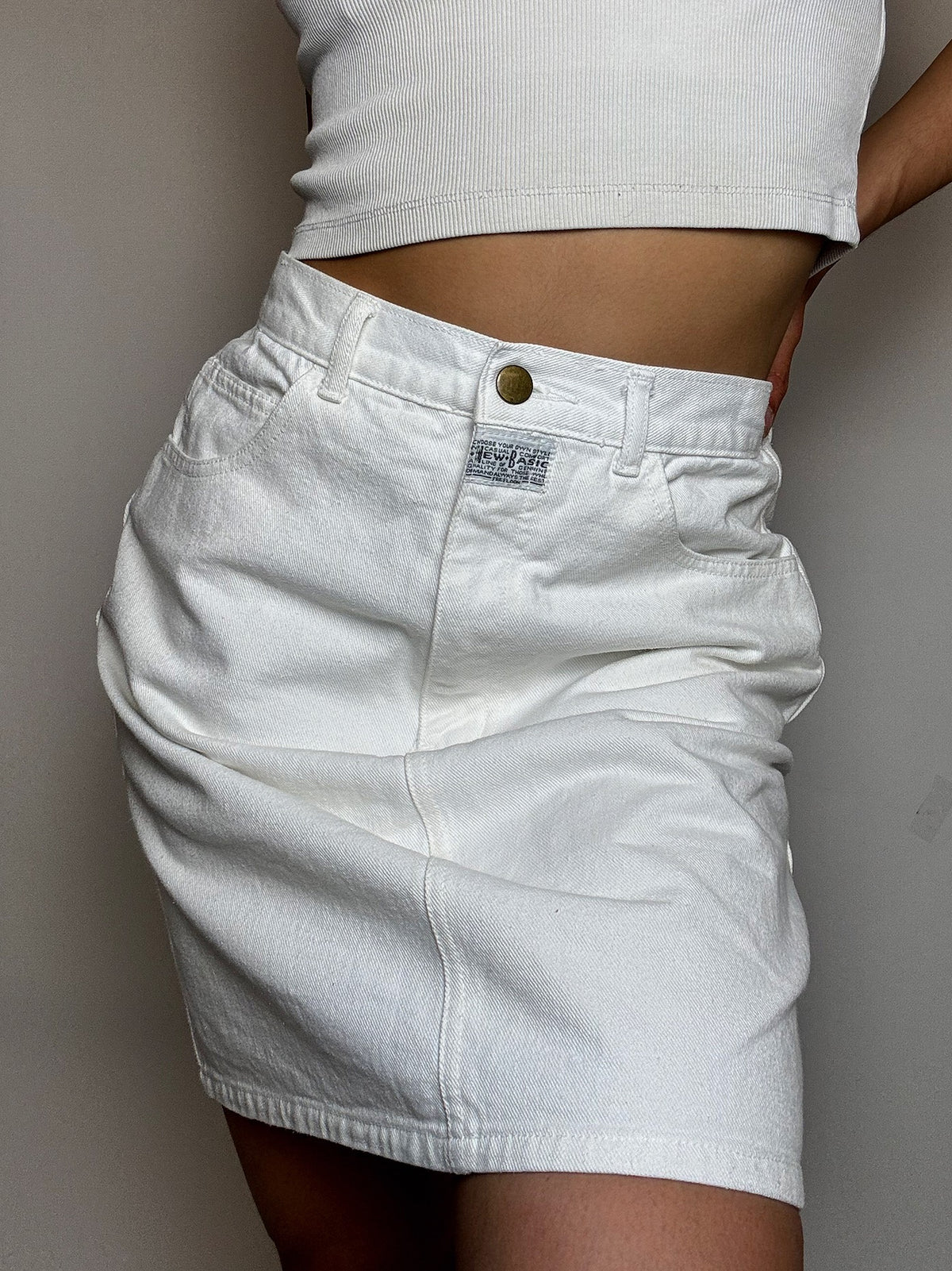 Jupe en denim blanche M/L vintage