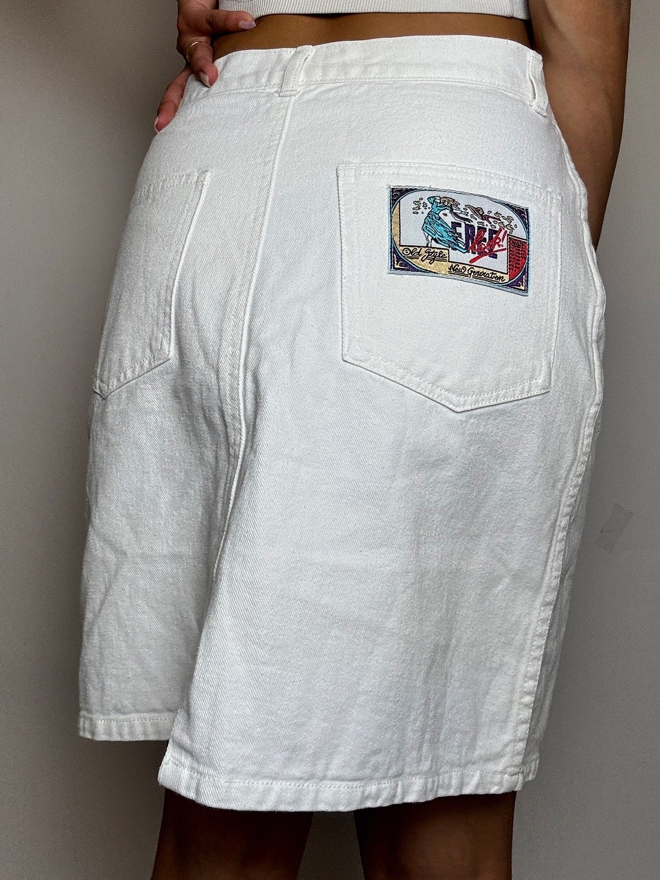 Jupe en denim blanche M/L vintage
