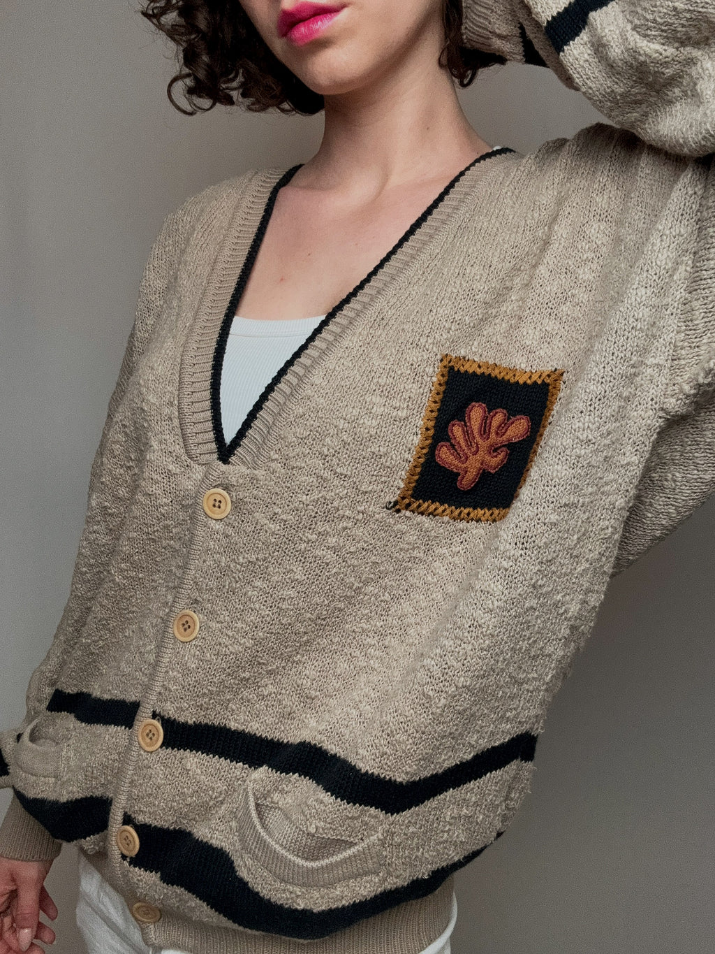cardigan beige L vintage