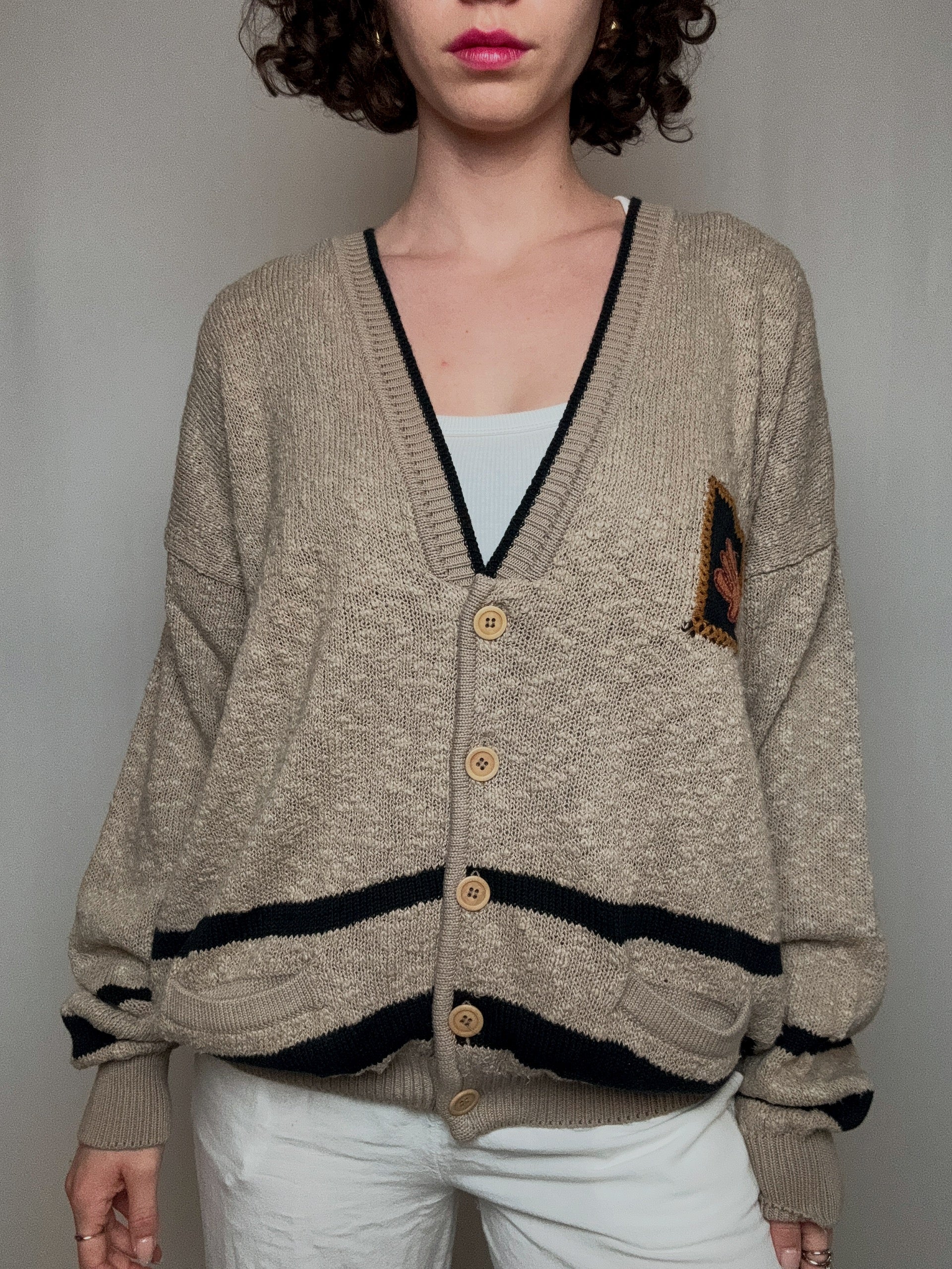 cardigan beige L vintage