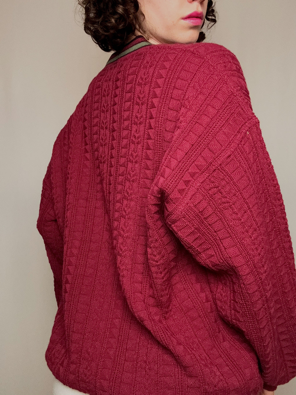 Cardigan Bordeaux Grillen L Vintage