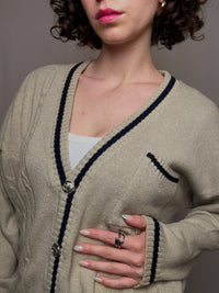 beiger Cricket-Cardigan L/XL Vintage