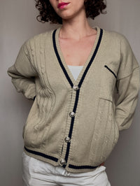 beiger Cricket-Cardigan L/XL Vintage