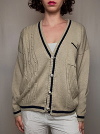 beiger Cricket-Cardigan L/XL Vintage