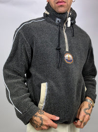Vintage M Thick Grey Hooded Fleece