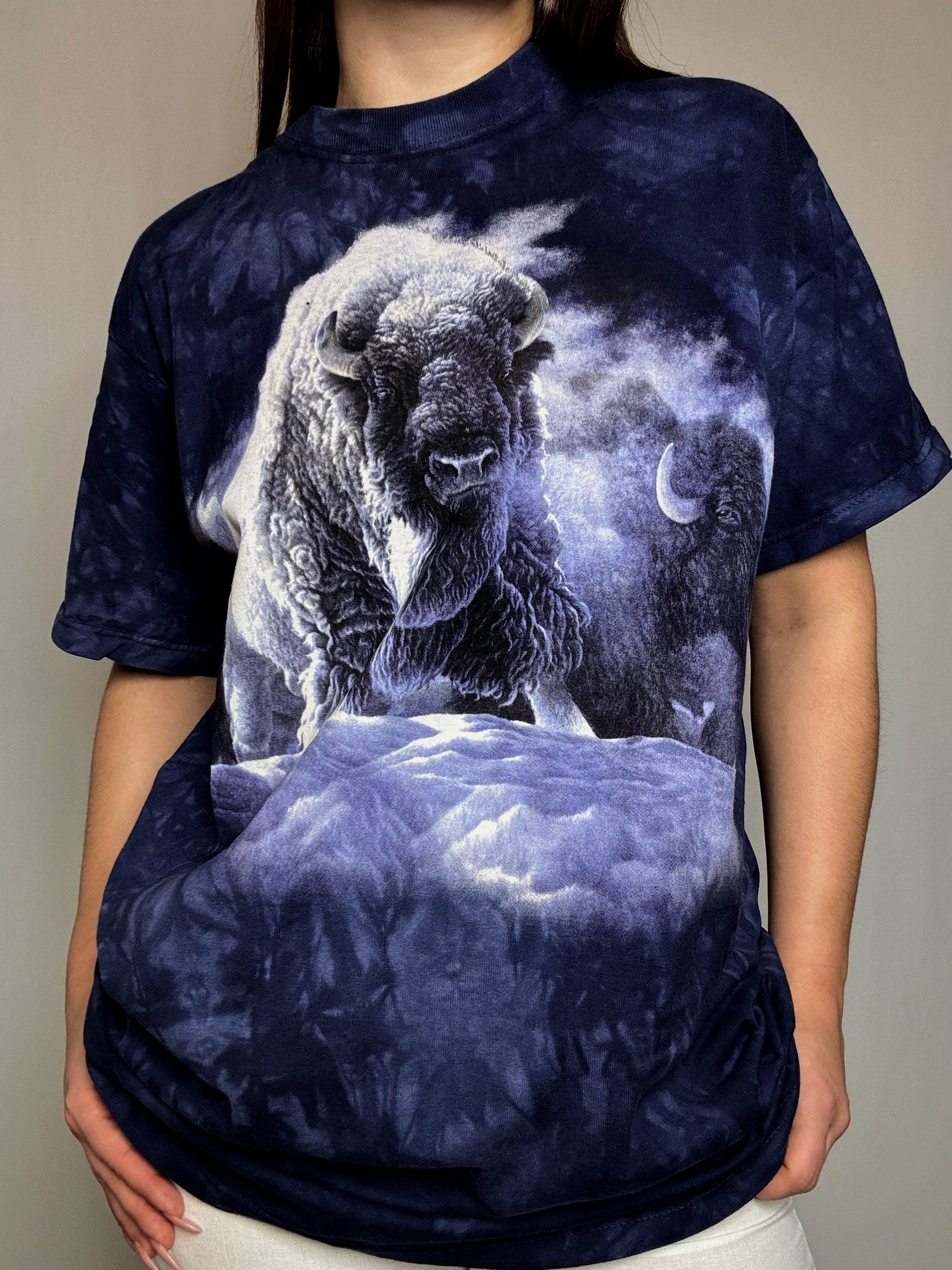 Tshirt violet imprimé L vintage