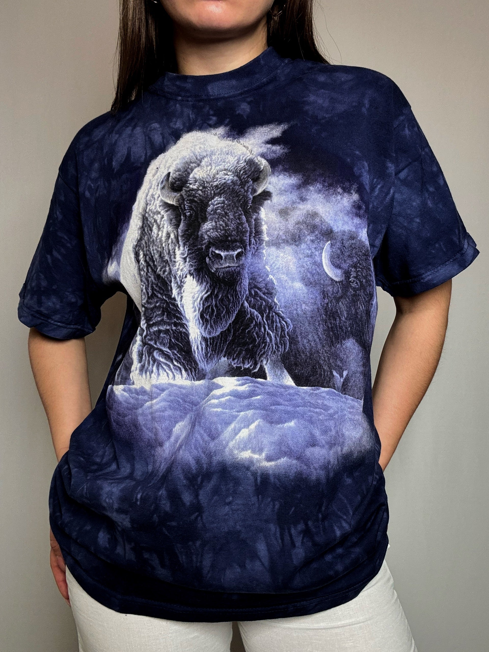Tshirt violet imprimé L vintage