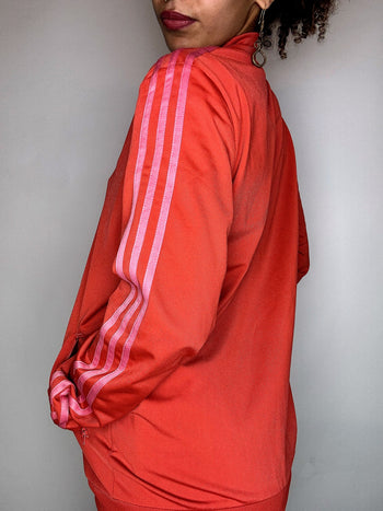 Jacket de sport rouge et rose ADIDAS L vintage