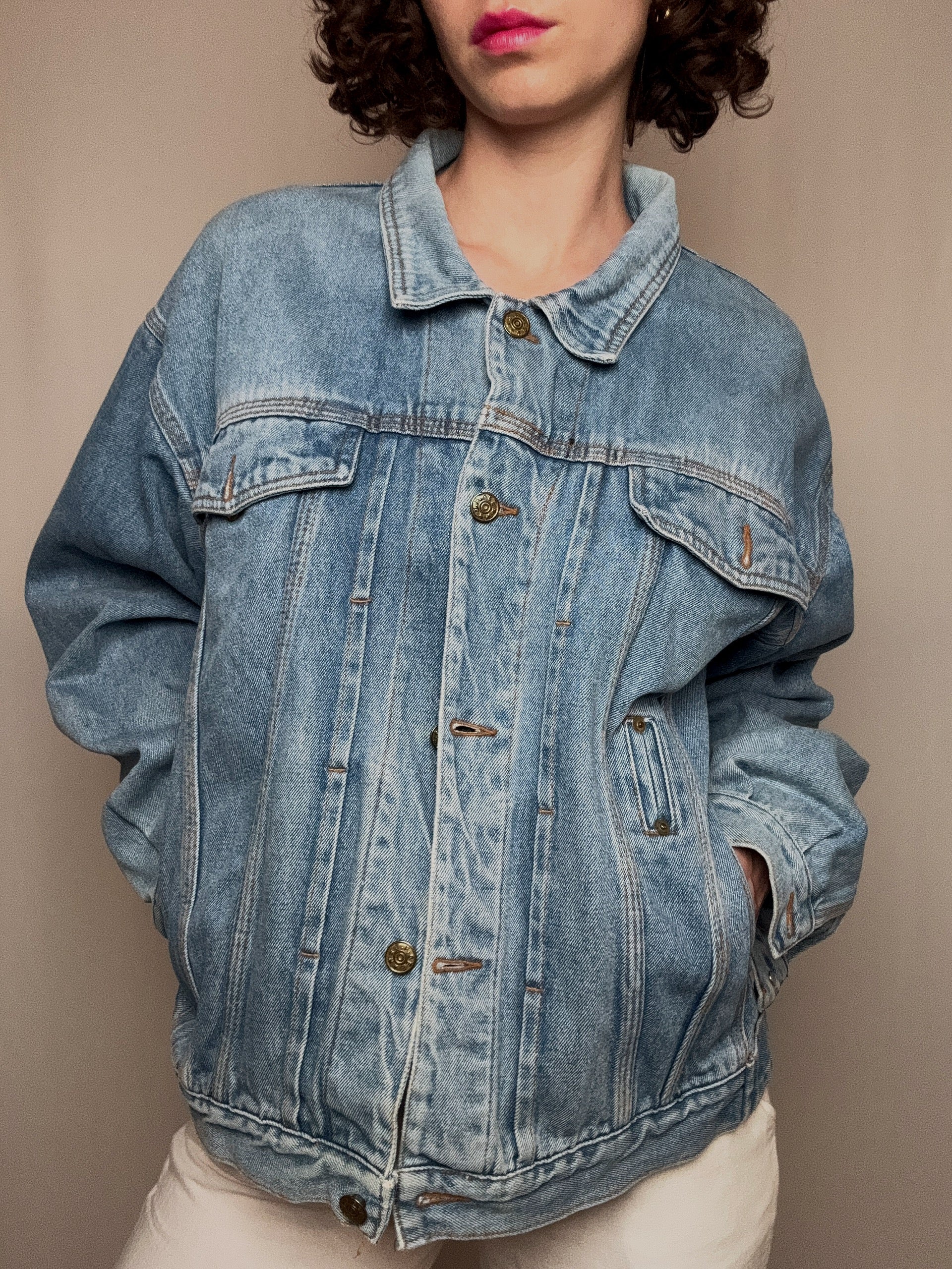 Veste en denim bleue claire XL vintage