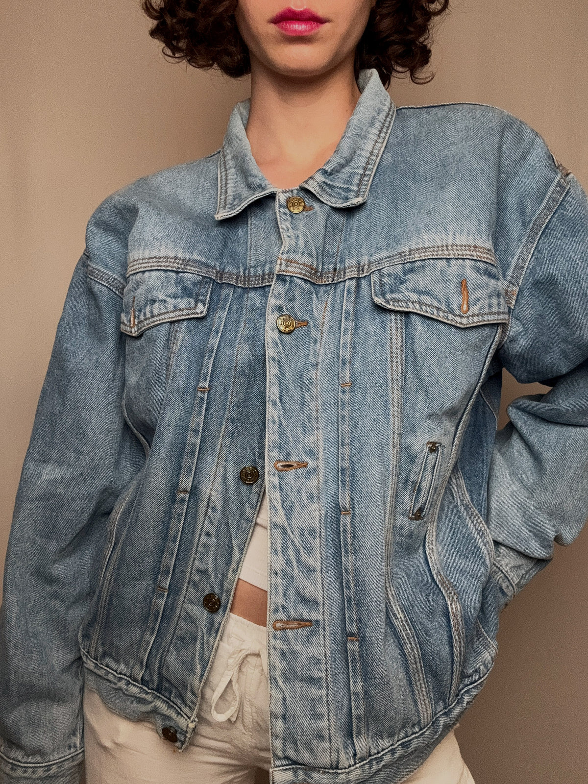 Veste en denim bleue claire XL vintage