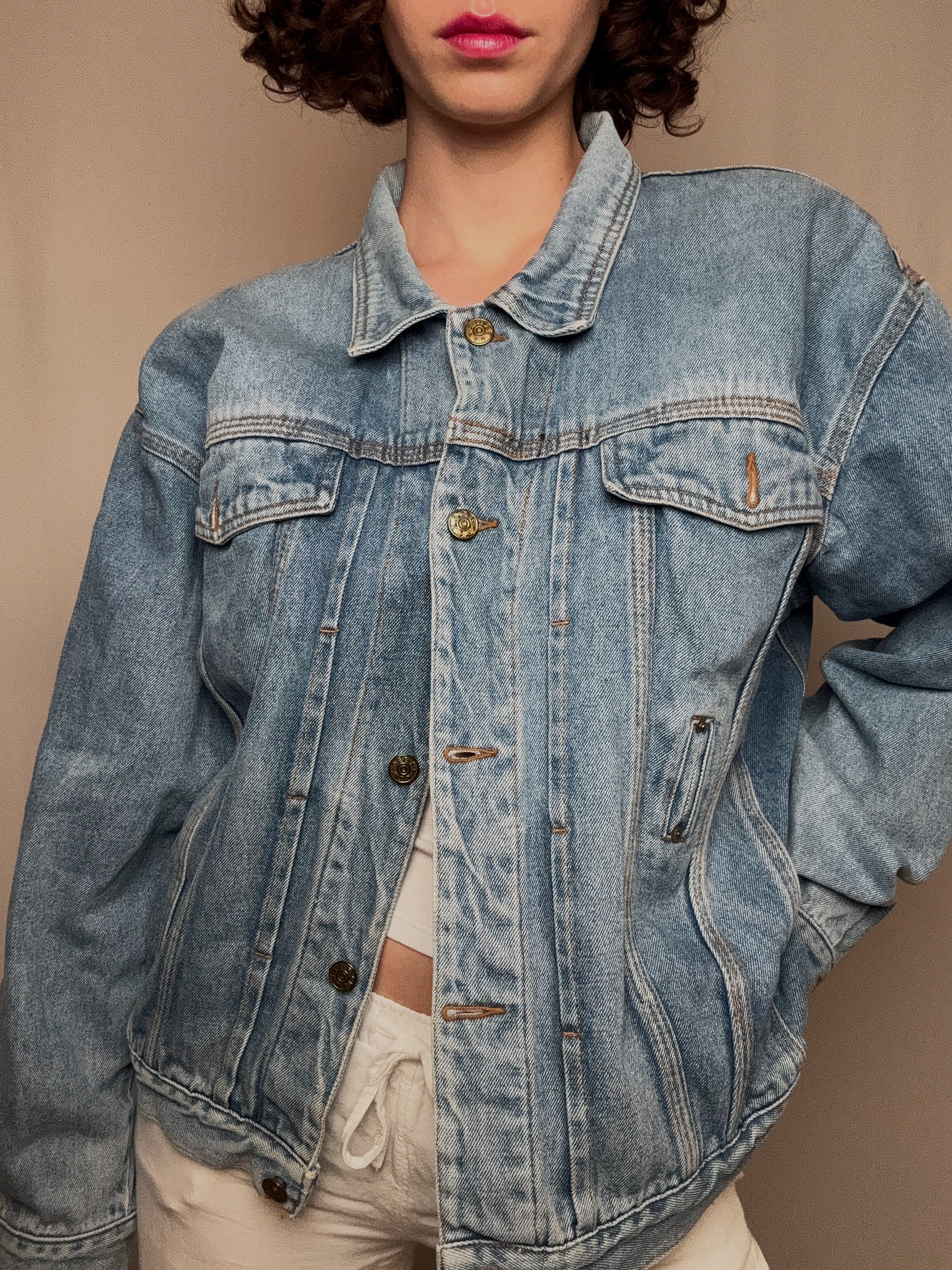 Veste en denim bleue claire XL vintage