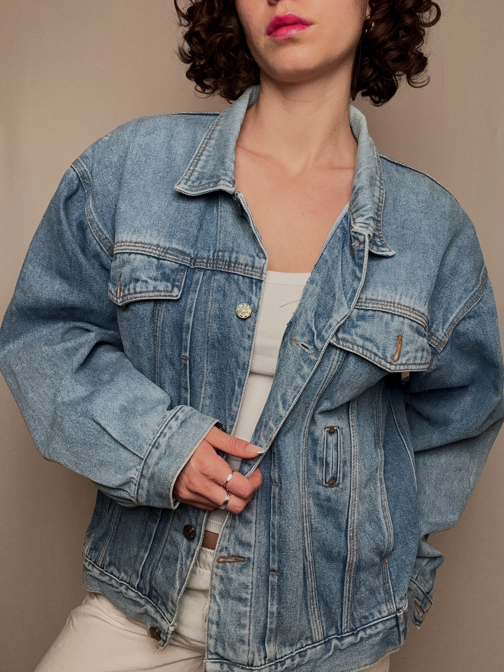 Veste en denim bleue claire XL vintage