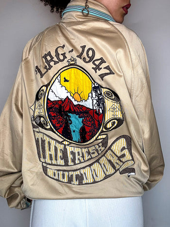 Bomber brodé satiné LEE XXXL vintage