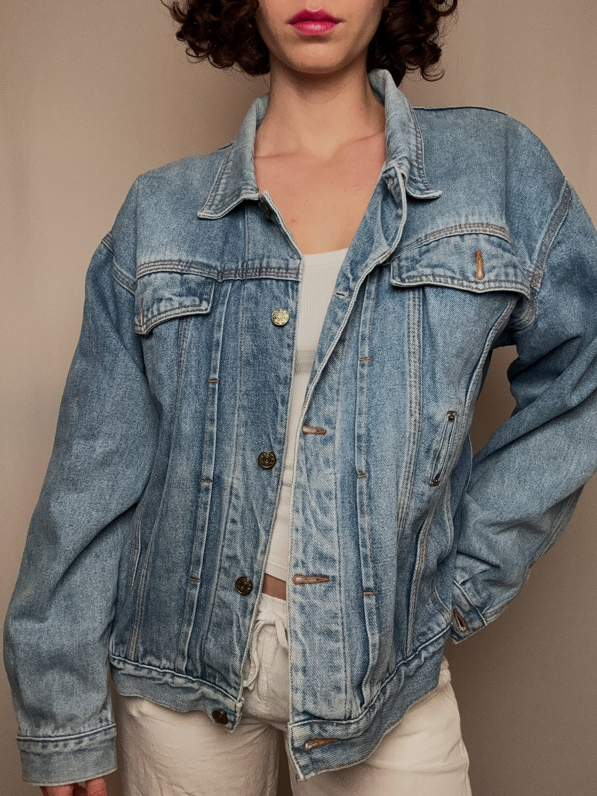Veste en denim bleue claire XL vintage