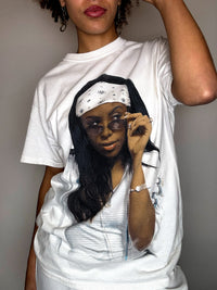 AALIYAH M Vintage weißes T-Shirt