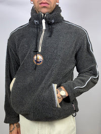 Vintage M Thick Grey Hooded Fleece
