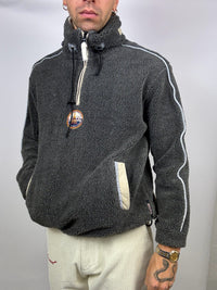 Vintage M Thick Grey Hooded Fleece