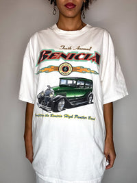 Weißes Vintage-T-Shirt mit Grafik, Größe XL