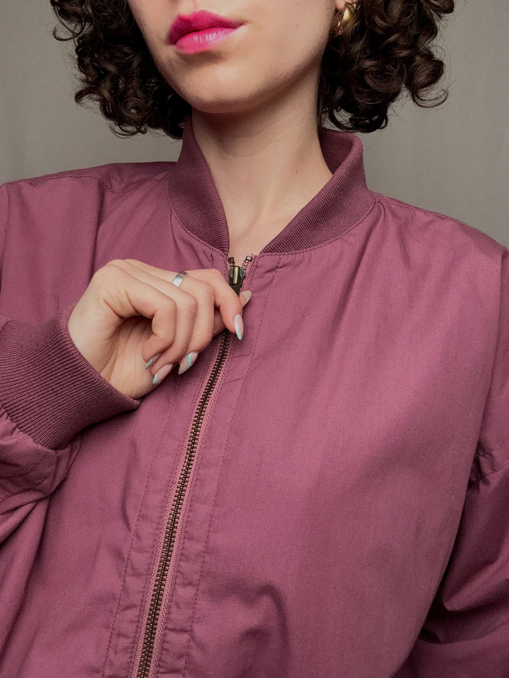 Himbeerfarbene Vintage Sommerjacke XL