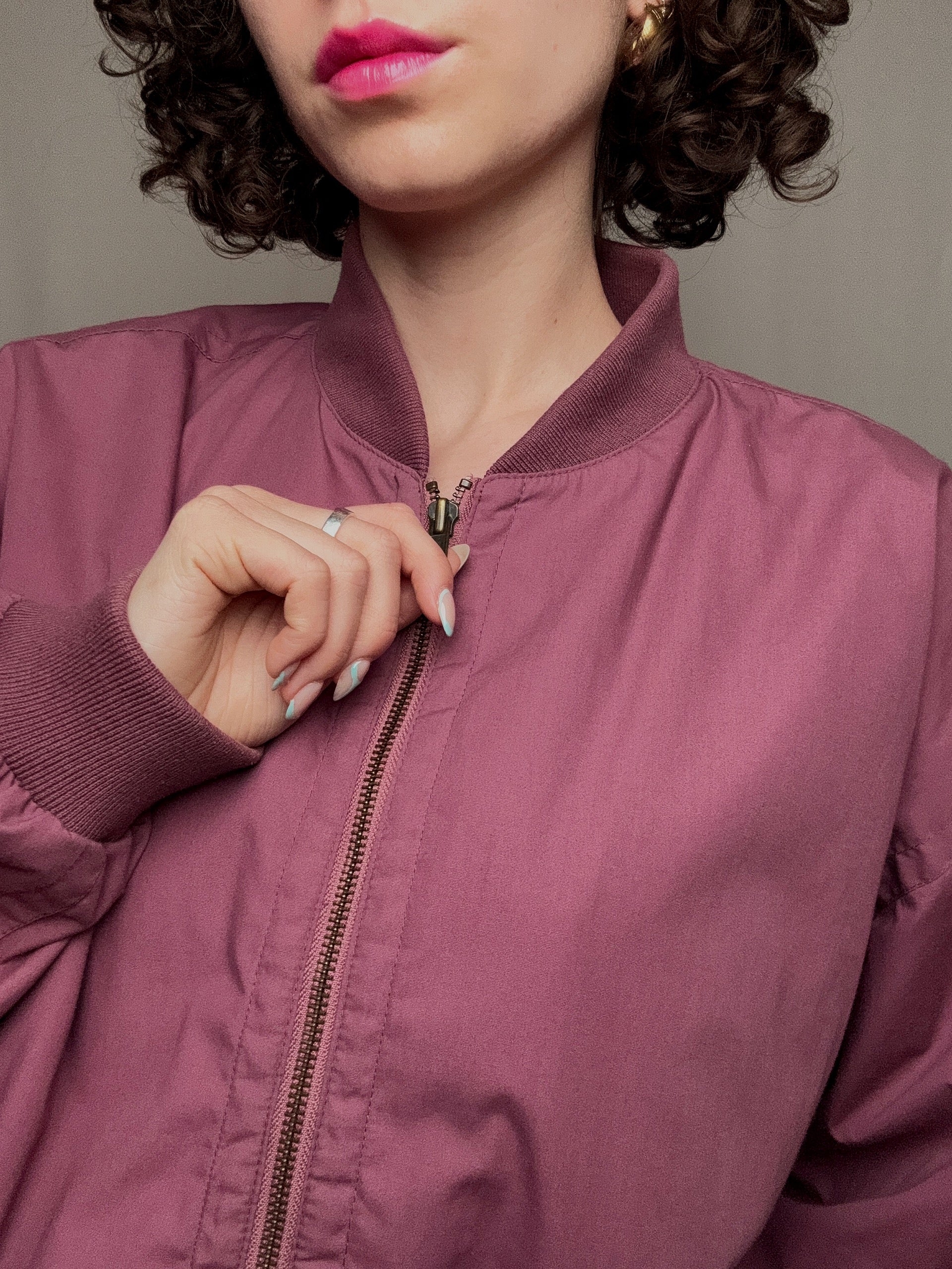 Himbeerfarbene Vintage Sommerjacke XL