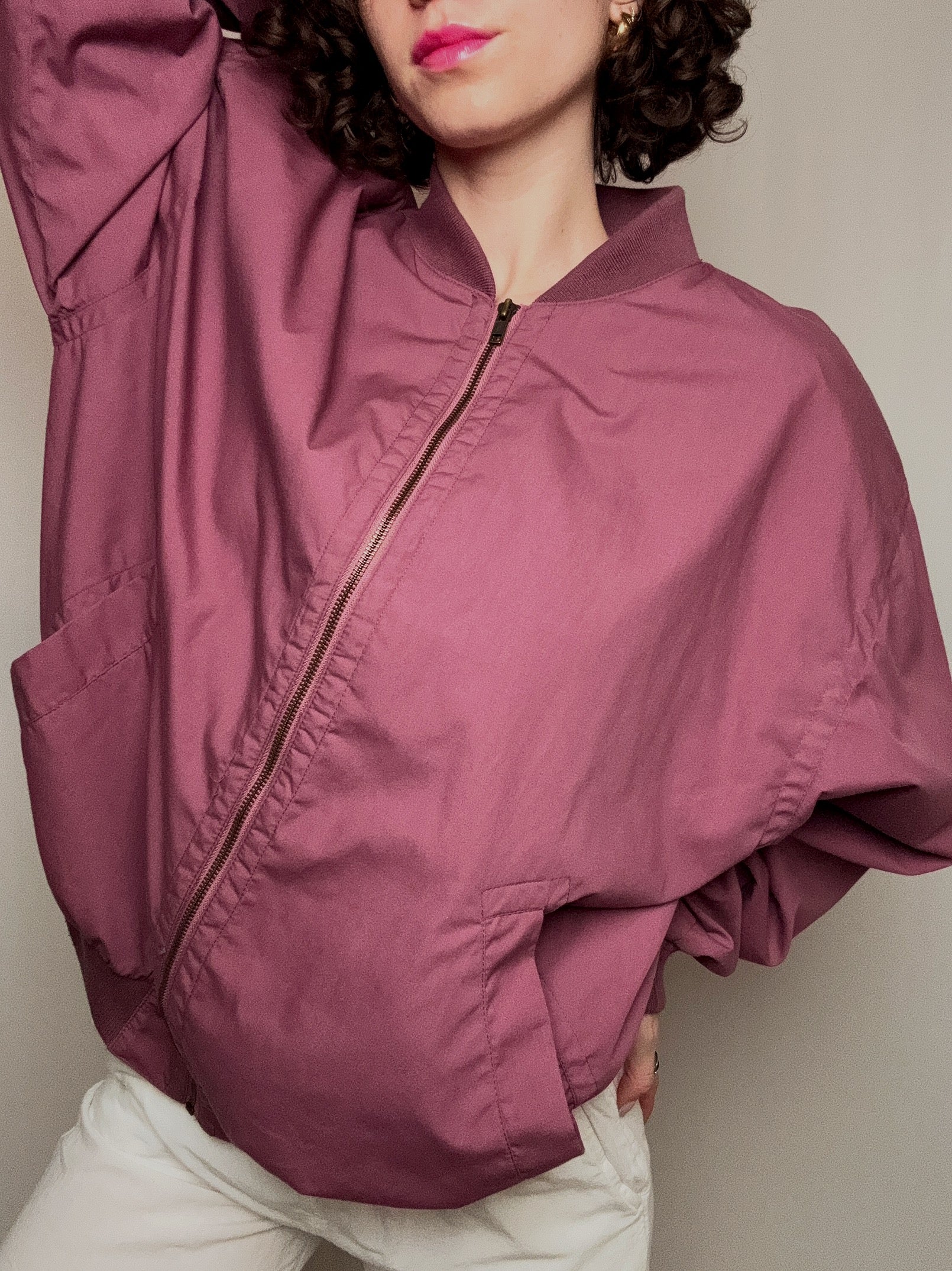 Himbeerfarbene Vintage Sommerjacke XL