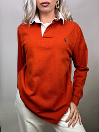 Vintage RALPH LAUREN red long-sleeved polo shirt M