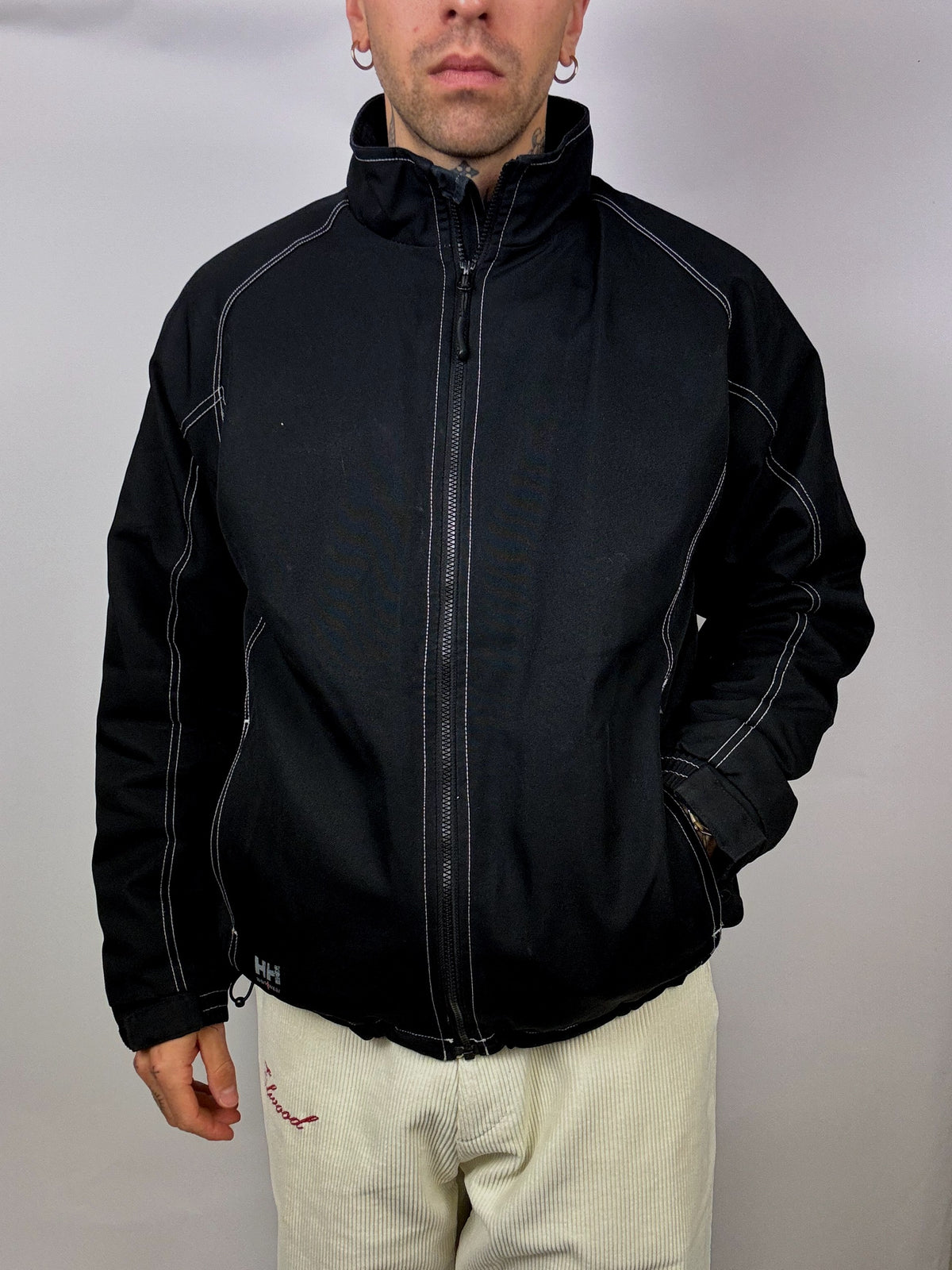 HELLY HANSEN L black Vintage waterproof jacket