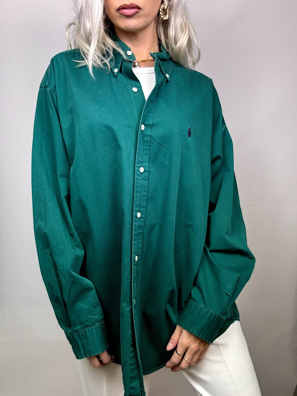 Green oversized shirt RALPH LAUREN L Vintage