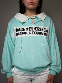 Sweat turquoise à détails L vintage