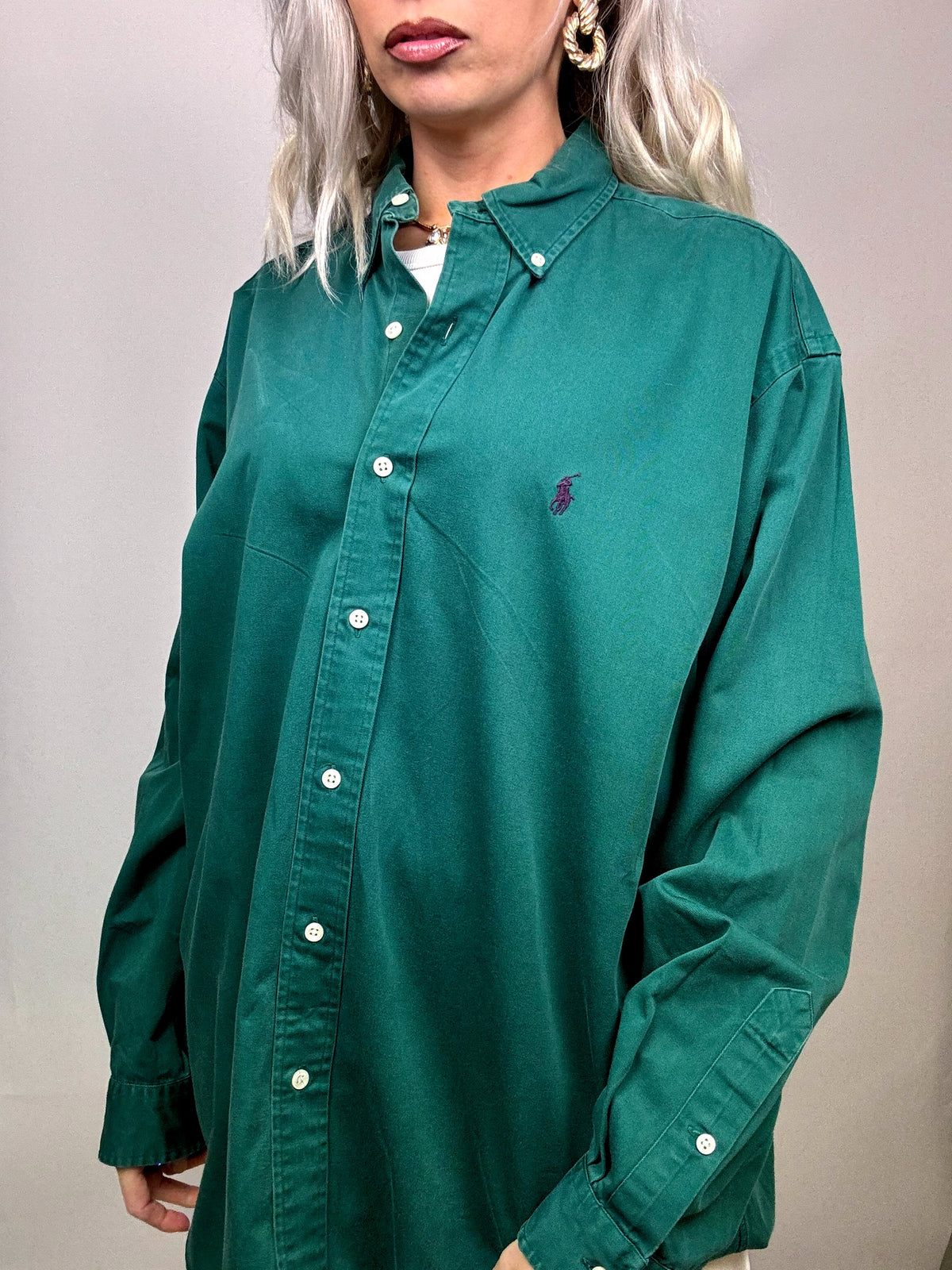 Green oversized shirt RALPH LAUREN L Vintage
