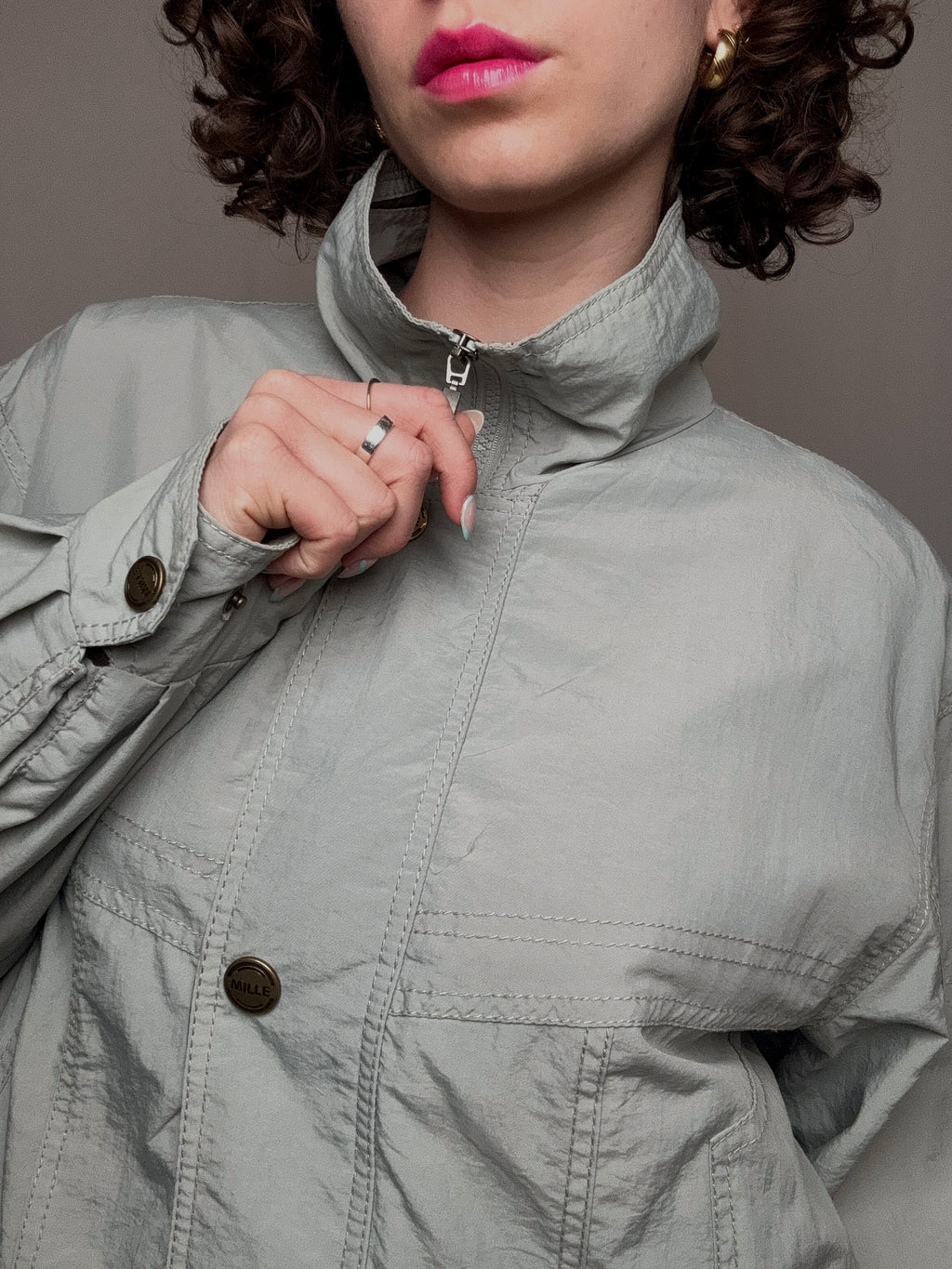 Veste d'été grise M vintage