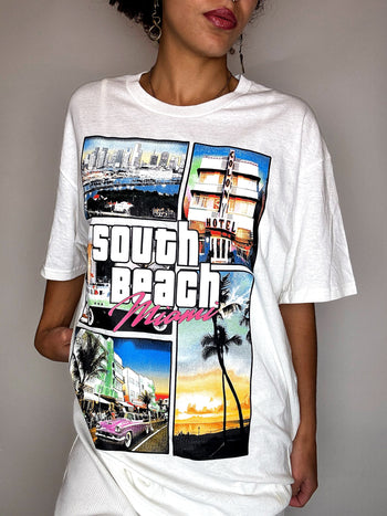Tee shirt blanc GTA L vintage