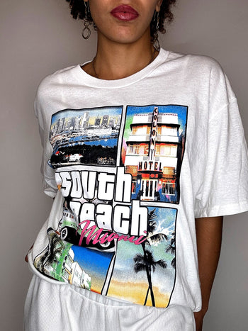 Tee shirt blanc GTA L vintage