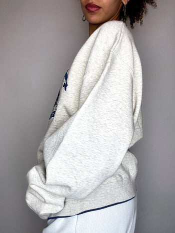 Sweat à col rond oversized brodé M vintage