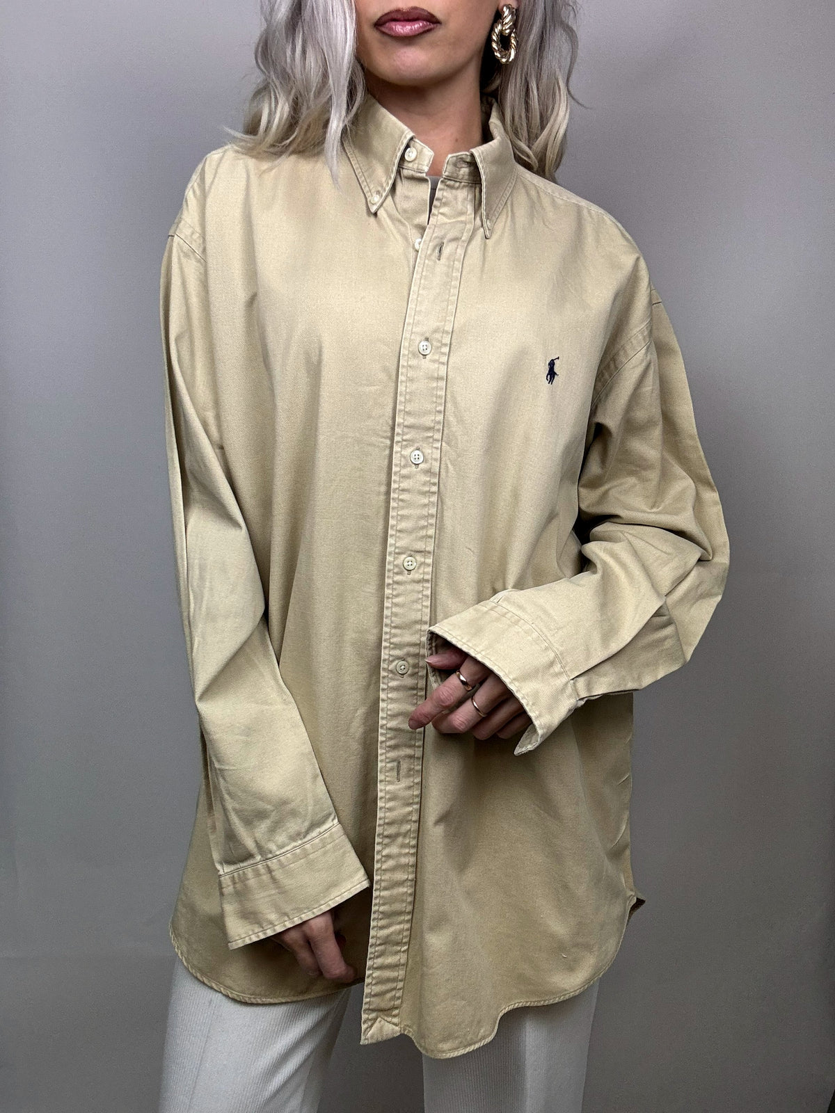 Beige oversized shirt RALPH LAUREN L Vintage