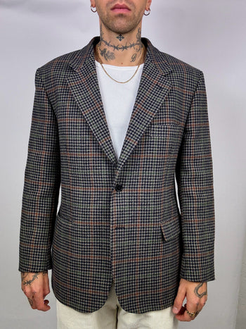 Blazer en laine à carreaux XL vintage